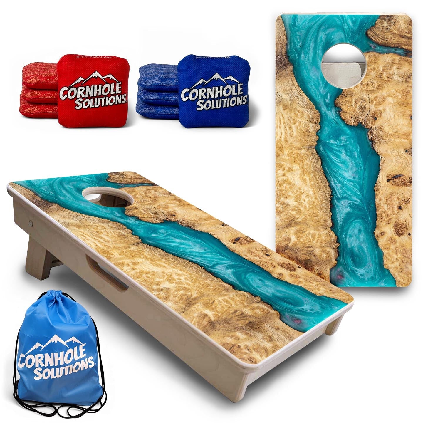 Teal Epoxy - Mini or Vacation Size Cornhole Boards by Cornhole Solutions, Southern food gift main product photo