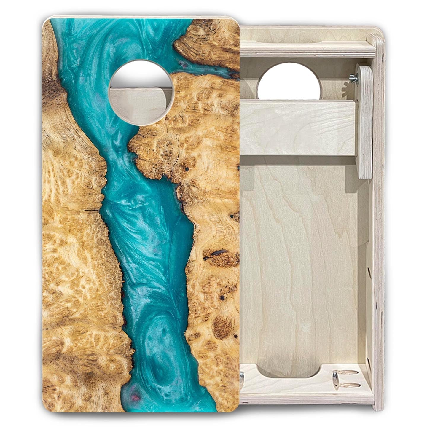 Teal Epoxy - Mini or Vacation Size Cornhole Boards by Cornhole Solutions, Southern food gift detail photo 6