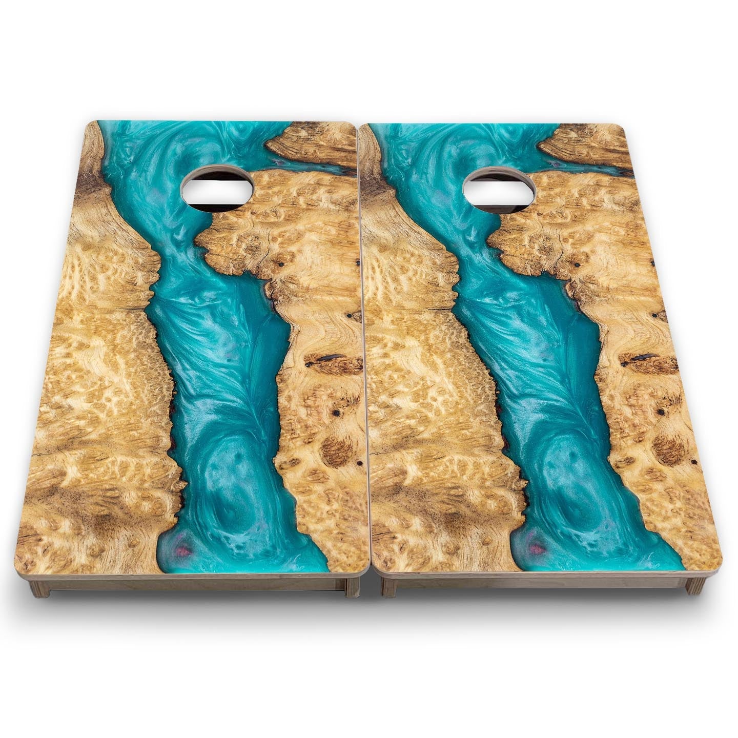 Teal Epoxy - Mini or Vacation Size Cornhole Boards by Cornhole Solutions, Southern food gift detail photo 7