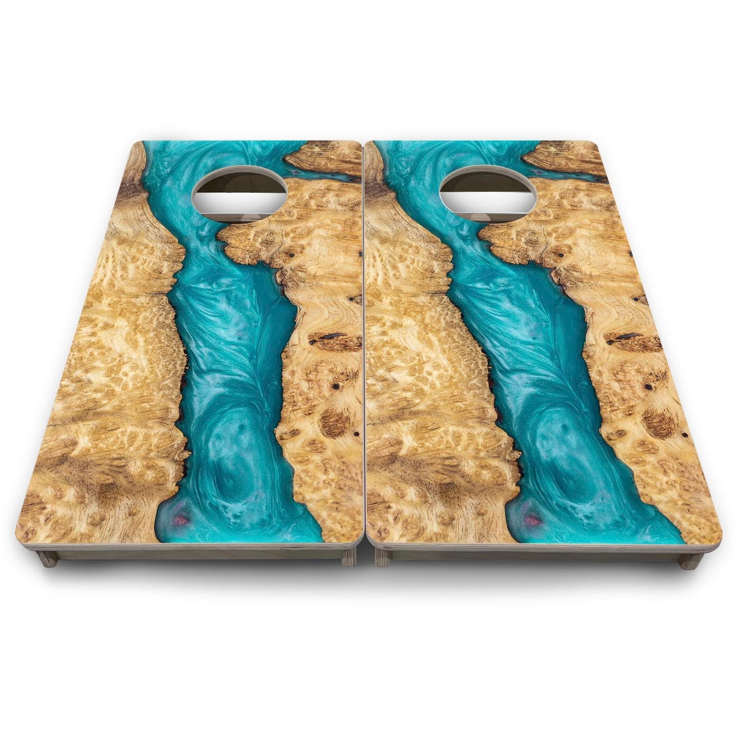 Teal Epoxy - Mini or Vacation Size Cornhole Boards by Cornhole Solutions, Southern food gift detail photo 8