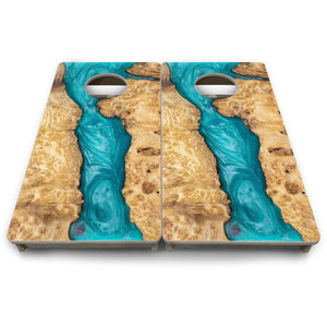 Teal Epoxy - Mini or Vacation Size Cornhole Boards by Cornhole Solutions, Southern food gift detail photo 8