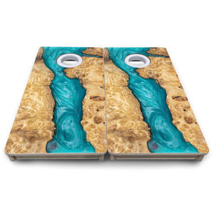 Teal Epoxy - Mini or Vacation Size Cornhole Boards by Cornhole Solutions, Southern food gift detail photo 9