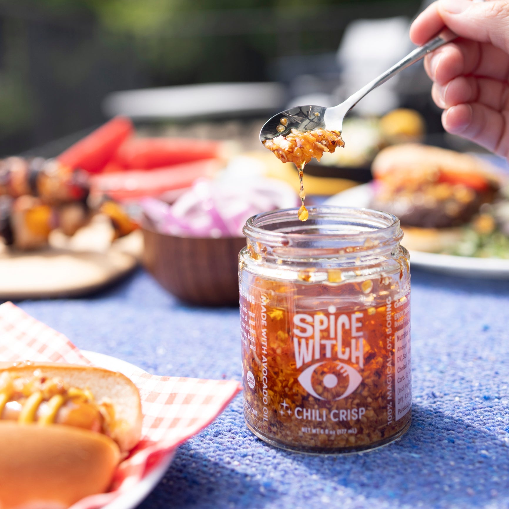 Chili Crisp Spicy Honey Flavor- Avocado Oil, Sweet Heat, Flavorful Crunch by Spice Witch, Southern food gift detail photo 3