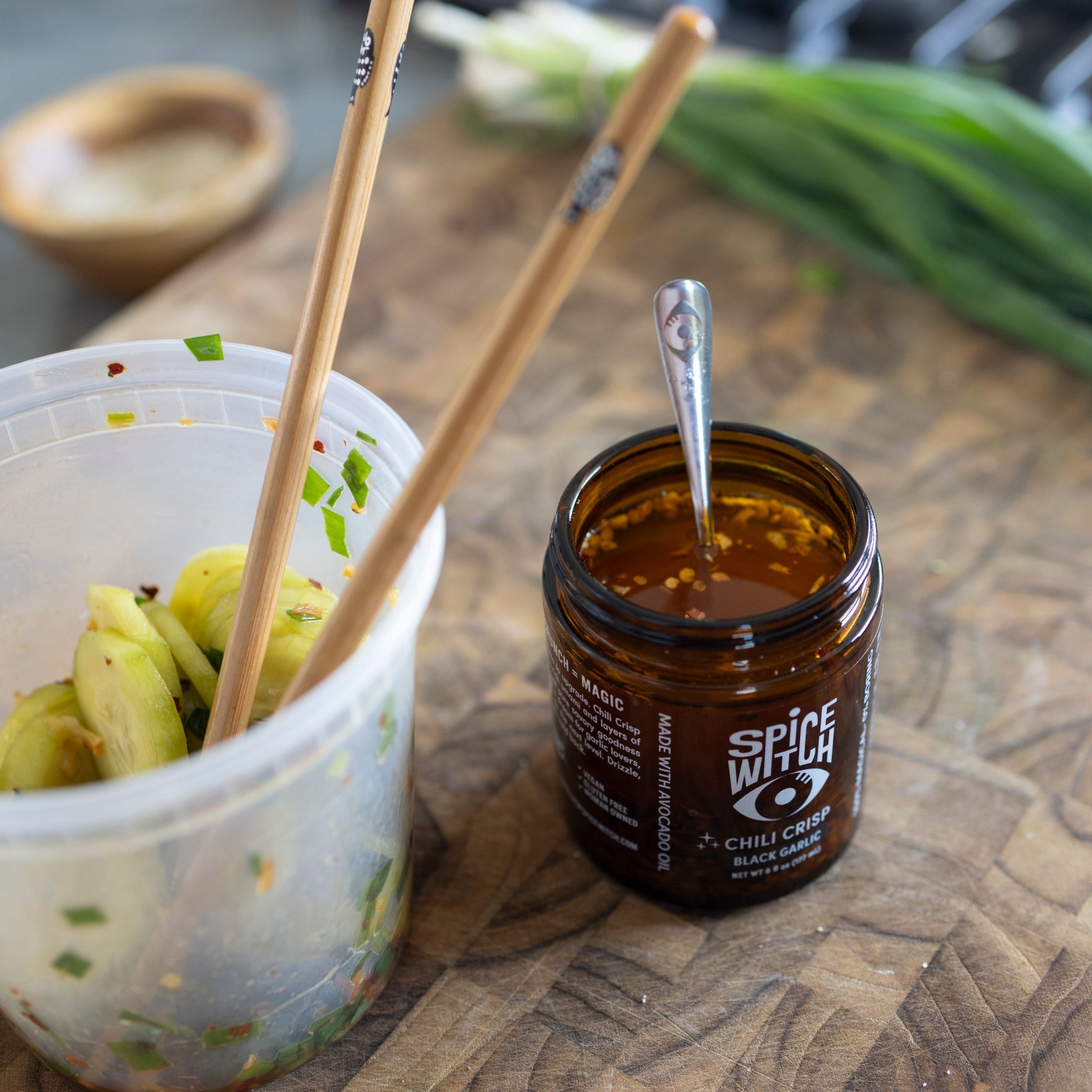 Chili Crisp Black Garlic Flavor- Avocado Oil, Savory Depth, Umami Crunch by Spice Witch, Southern food gift detail photo 5