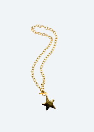 The Heritage Antiqued Gold Charm Necklace detail view by London Crafted