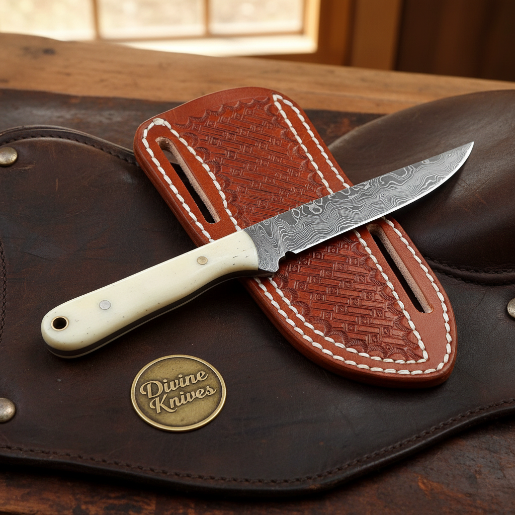 Camel Bone Bird and Trout Knife by Divine Knives