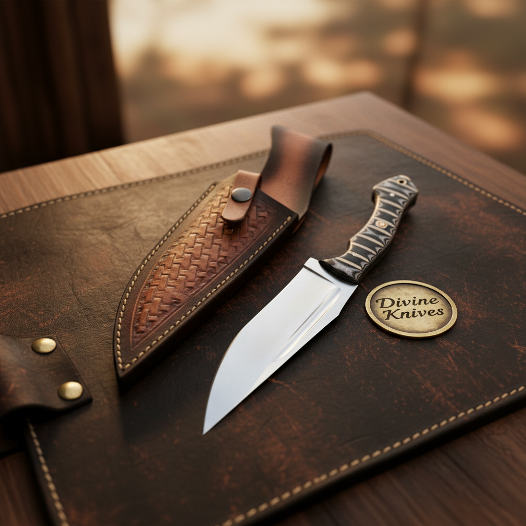 Scalloped Micarta Clip-Point Knife by Divine Knives