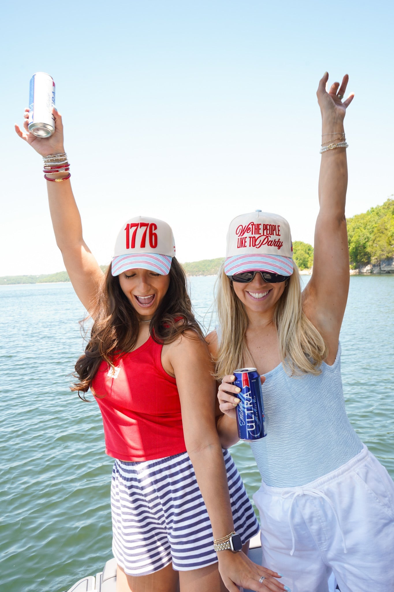 1776 Blue and Red Stripe Hat by KenzKustomz — product view 2