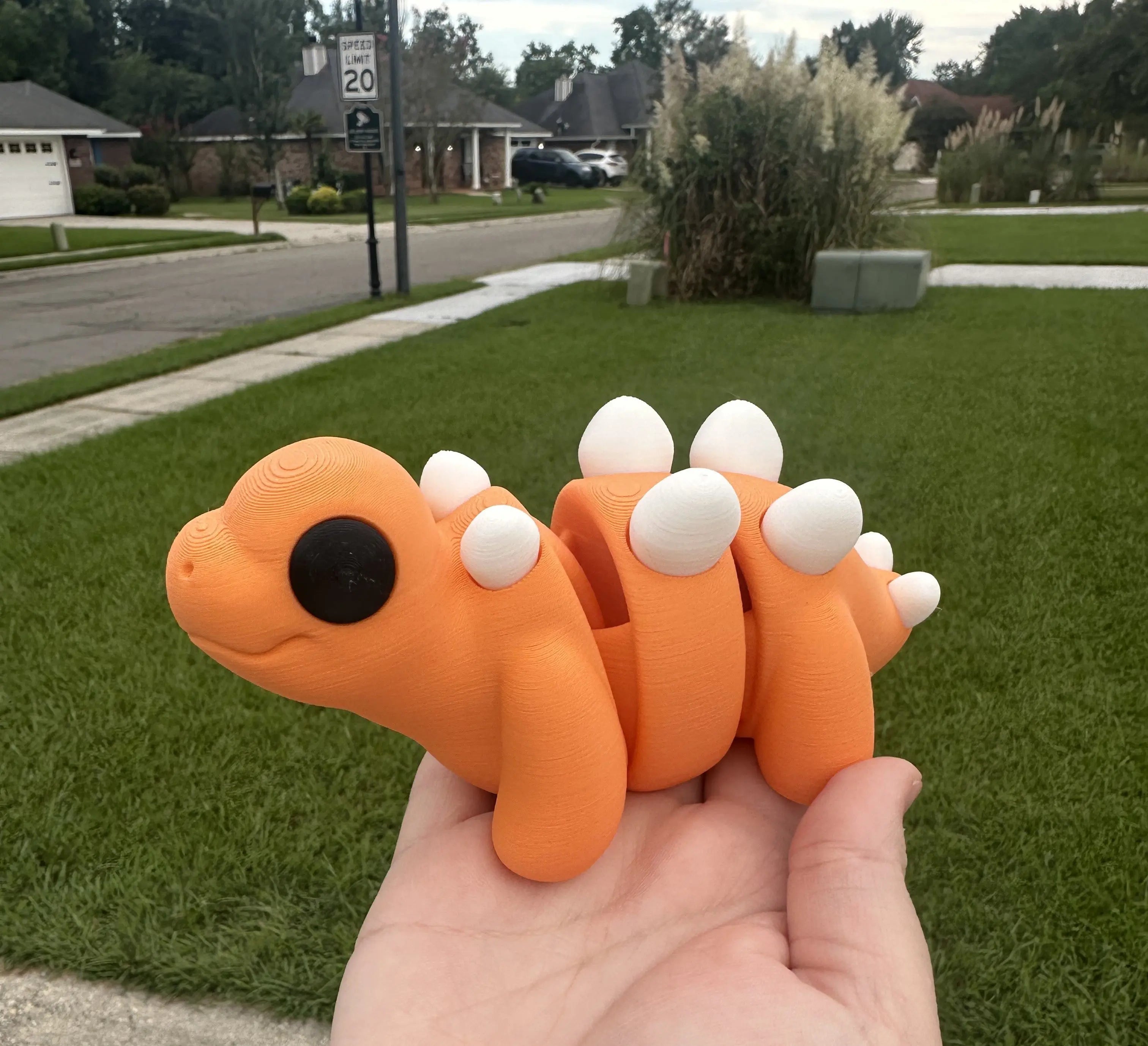 Stegosaurus 3D Printed Fidget Toy | Large Dinosaur Sensory Toy by Mushroom Lady Co, paper gift main product photo
