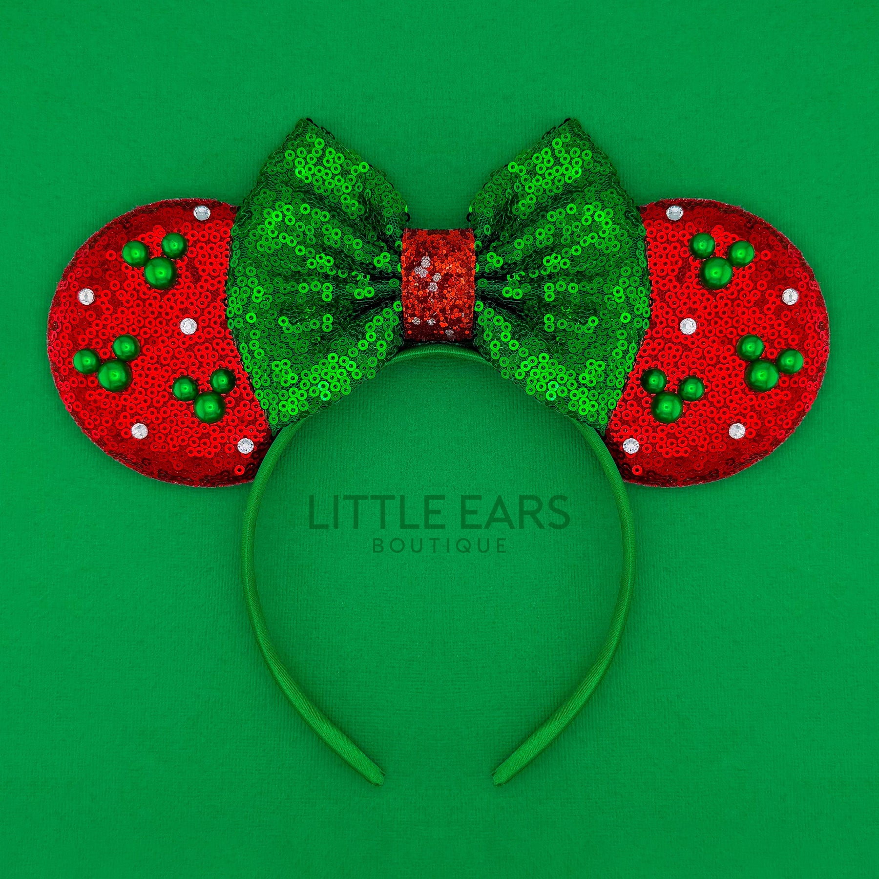 Christmas Tree Pearls Ears by Little Ears Boutique, handmade jewelry main product photo