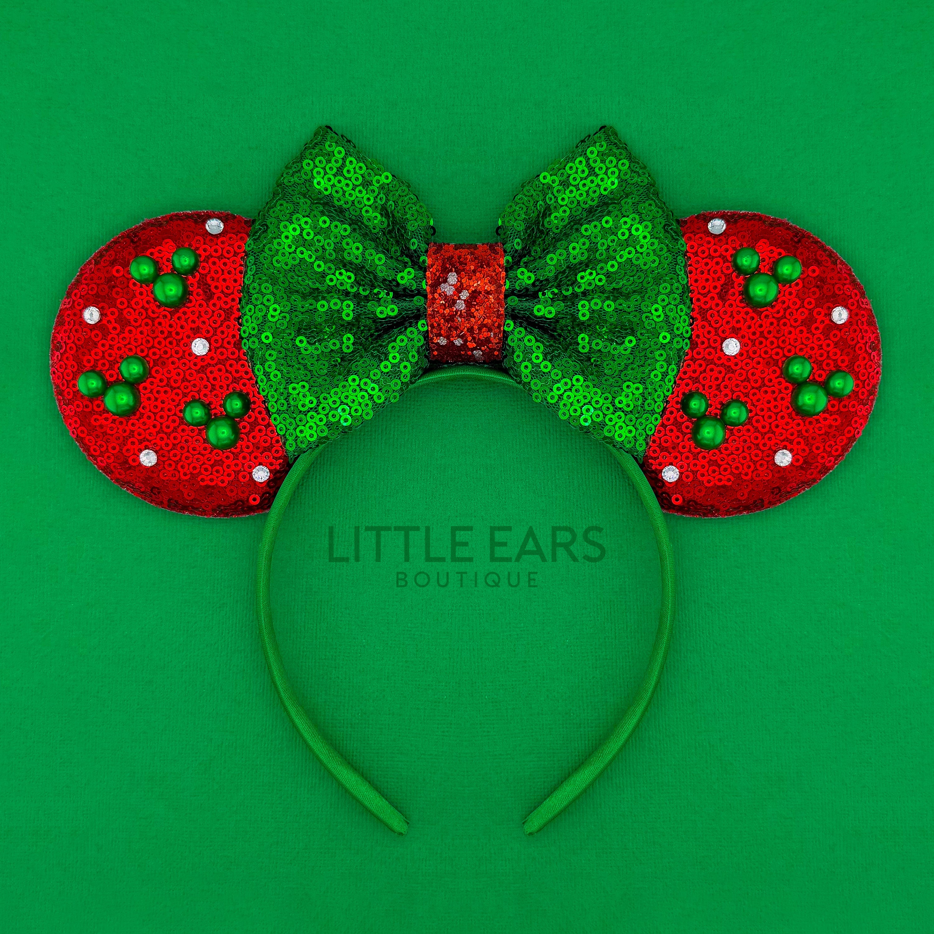 Christmas Tree Pearls Ears by Little Ears Boutique, handmade jewelry main product photo