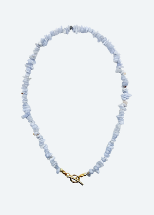 The Skye Blue Chipped Beaded Necklace by London Crafted