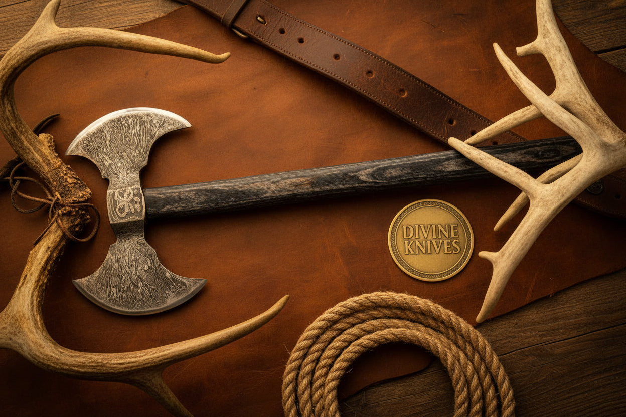 Double Sided Battle Axe for Medieval Collector Display by Divine Knives