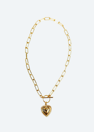 The Camille Gold Paperclip Heart Necklace by London Crafted
