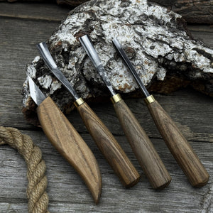 4-Piece Carving Knife, Chisel & Gouge Set detail view by Sharky Forged Steel Tools