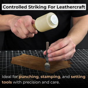 4-Piece Diamond Style Leather Pricking Iron and Leather Nylon Hammer detail view by Sharky Forged Steel Tools