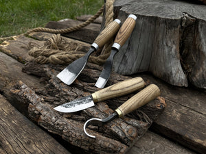 4-Piece Wood Carving Tool Set by Sharky Forged Steel Tools