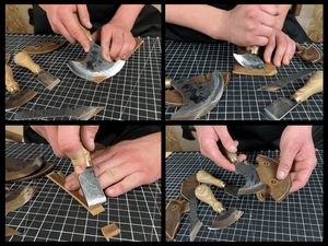 4-Piece Leatherworking Tool Set detail view by Sharky Forged Steel Tools