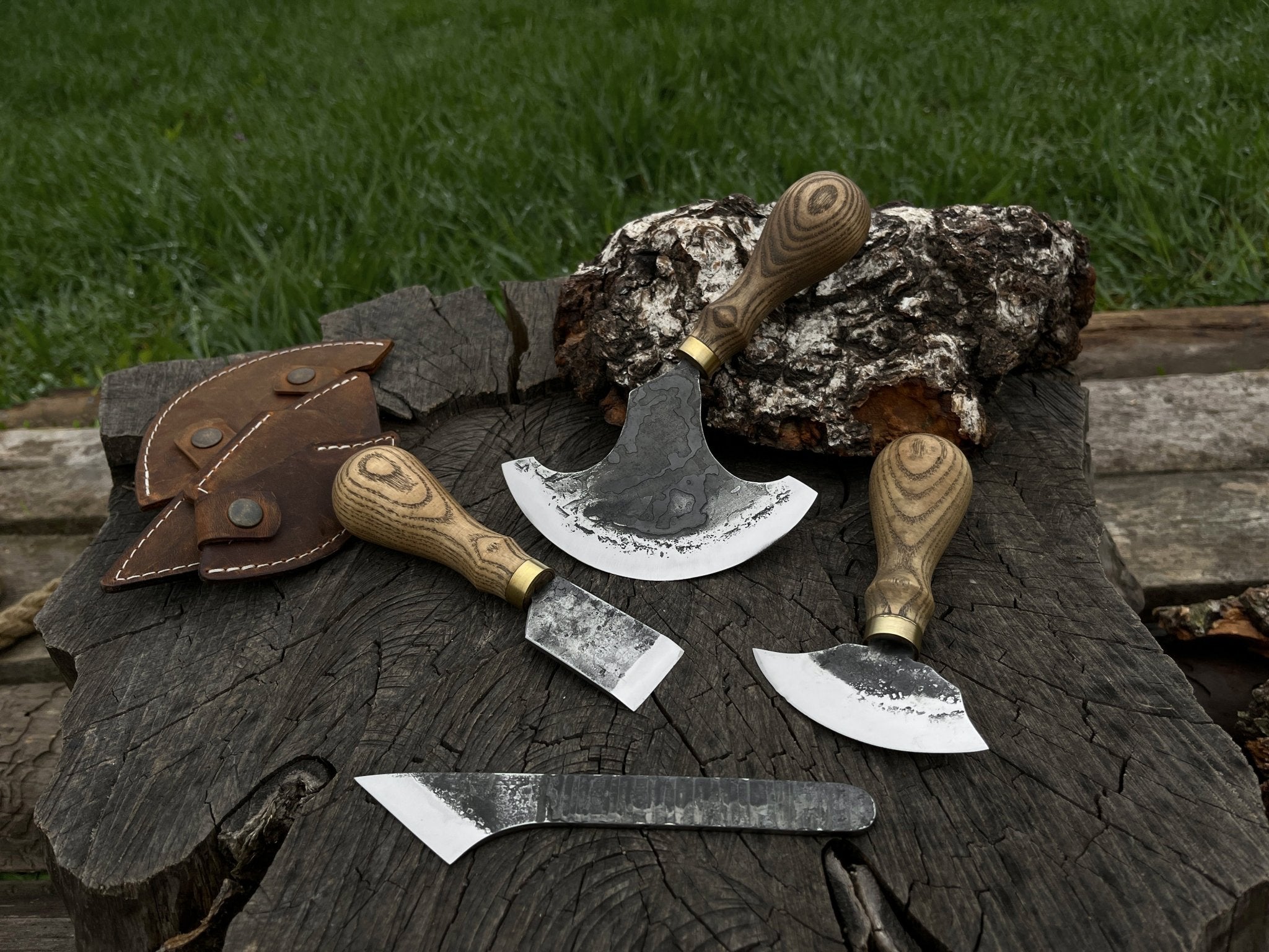 4-Piece Leatherworking Tool Set by Sharky Forged Steel Tools