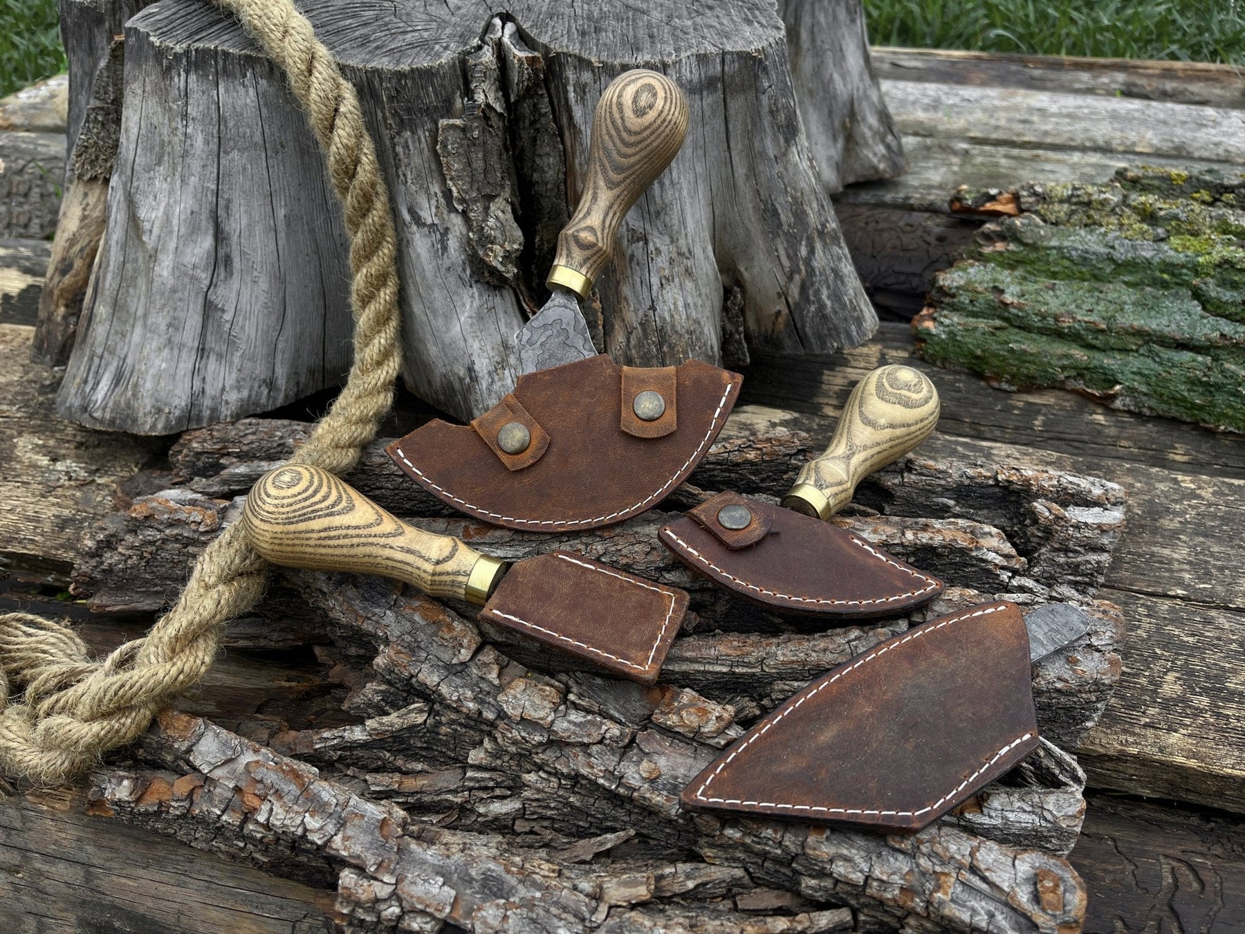 4-Piece Leatherworking Tool Set detail view by Sharky Forged Steel Tools