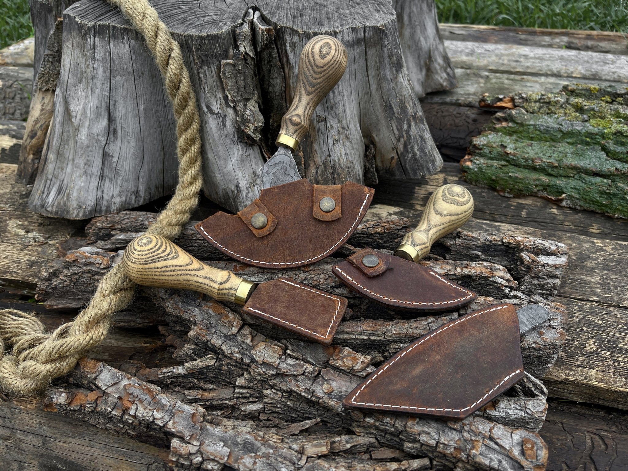 4-Piece Leatherworking Tool Set detail view by Sharky Forged Steel Tools