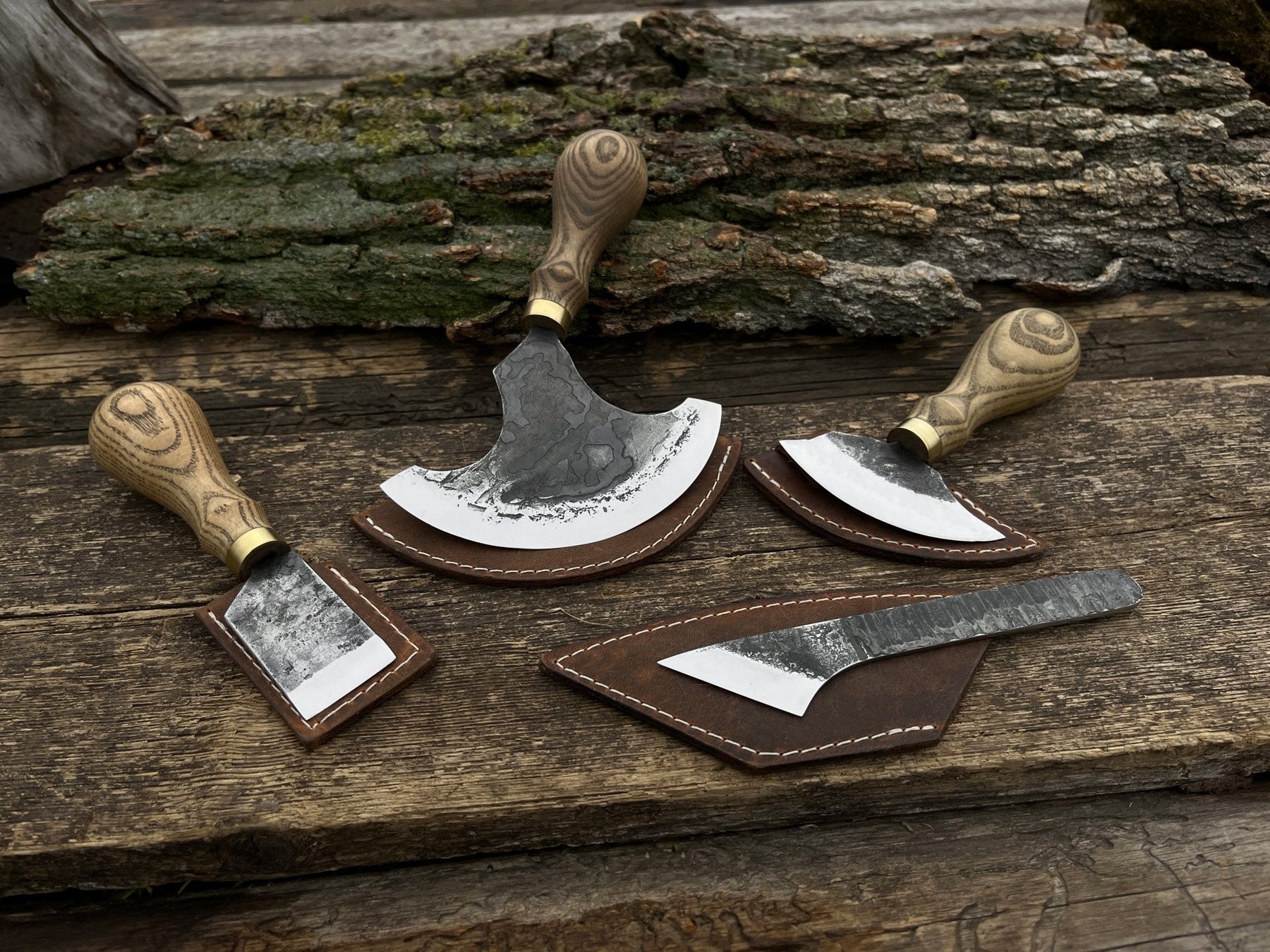 4-Piece Leatherworking Tool Set detail view by Sharky Forged Steel Tools