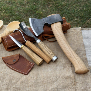 4-Piece Spoon Carving Tool Set by Sharky Forged Steel Tools
