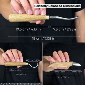 4-Piece Spoon Carving Tool Set with Sharpening Board detail view by Sharky Forged Steel Tools