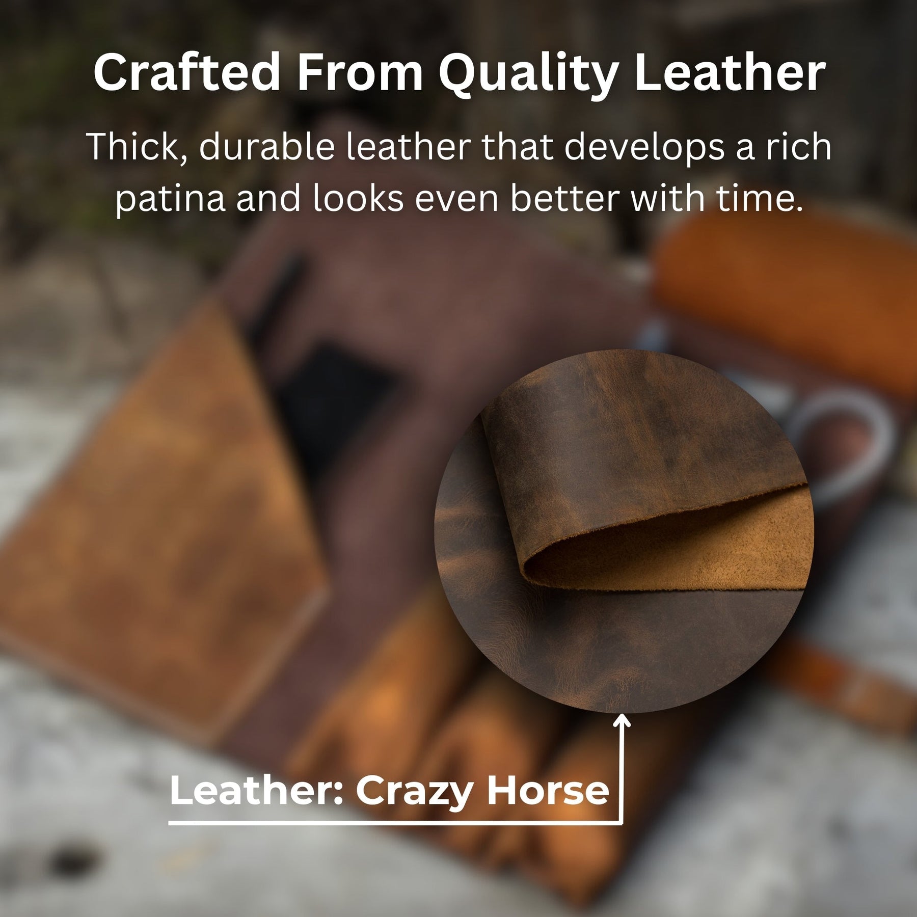 4 Pocket Leather Tool Roll for Carving Tools detail view by Sharky Forged Steel Tools