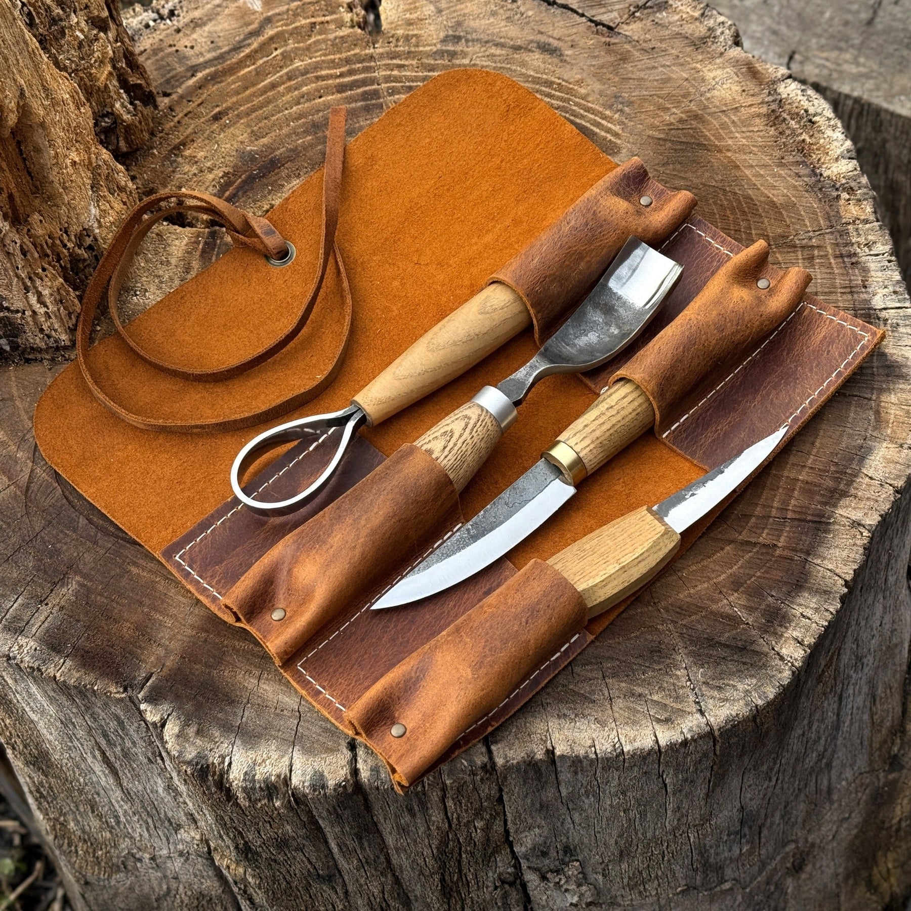 4 Pocket Leather Tool Roll by Sharky Forged Steel Tools