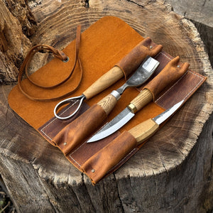 4 Pocket Leather Tool Roll by Sharky Forged Steel Tools