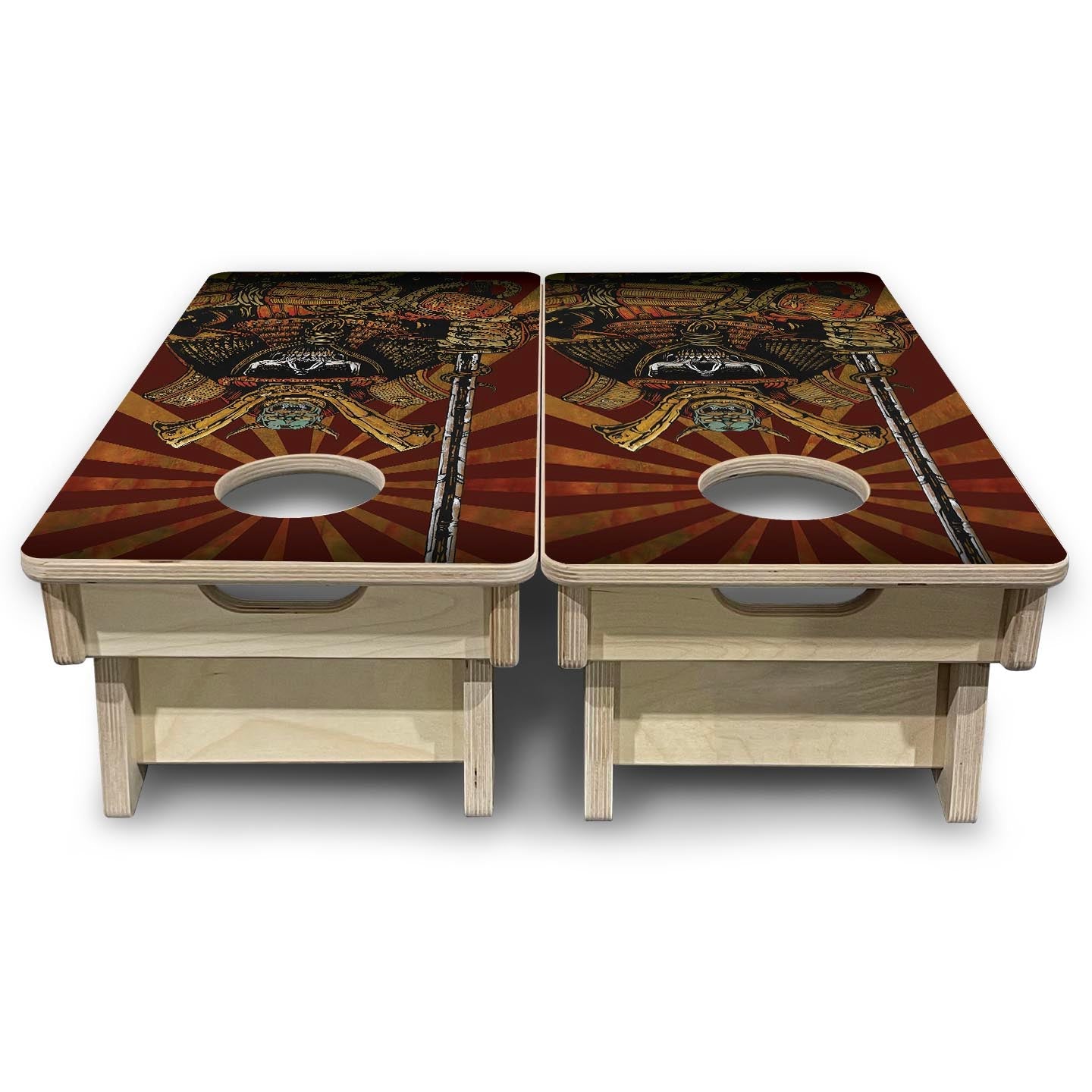 Samurai - Mini Cornhole Board Set (12" x 24") with 8 Mini Bags by Cornhole Solutions, custom cornhole board detail photo 4