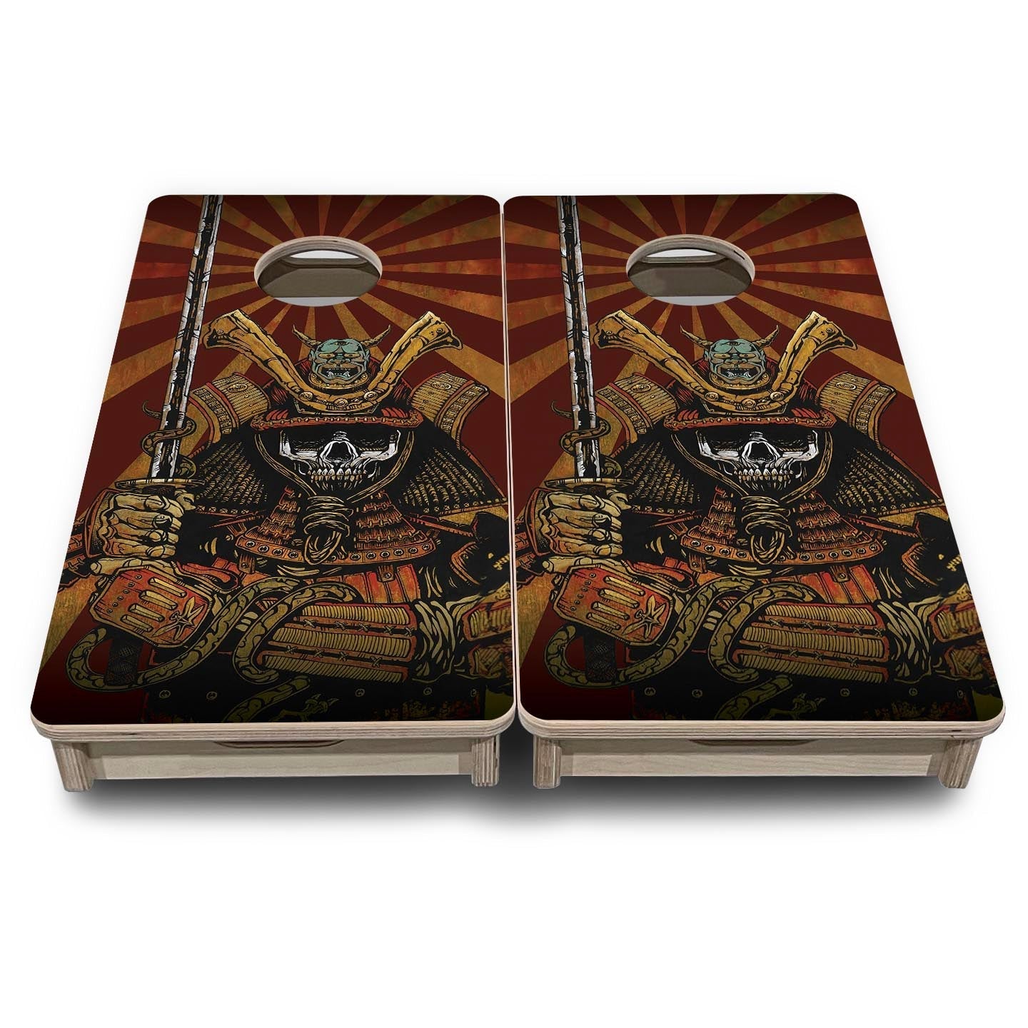 Samurai - Mini Cornhole Board Set (12" x 24") with 8 Mini Bags by Cornhole Solutions, custom cornhole board detail photo 3