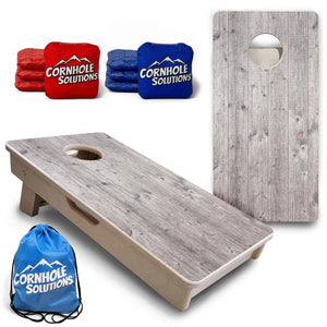 Grey Driftwood - Mini or Vacation Size Cornhole Boards by Cornhole Solutions, custom cornhole board main product photo