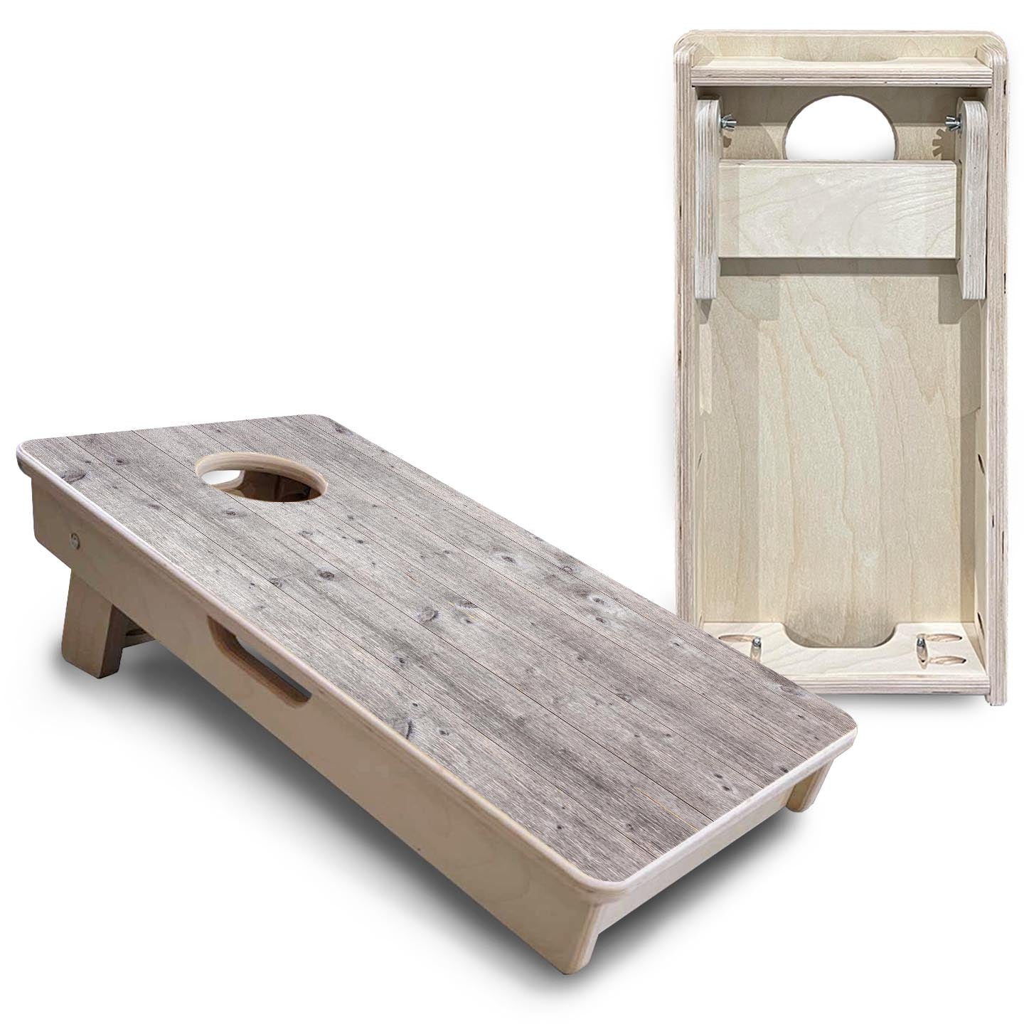 Grey Driftwood - Mini or Vacation Size Cornhole Boards by Cornhole Solutions, custom cornhole board detail photo 5