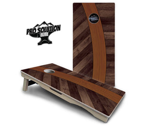 Curved Herringbone Cornhole Boards - Pro Solution Elite Series