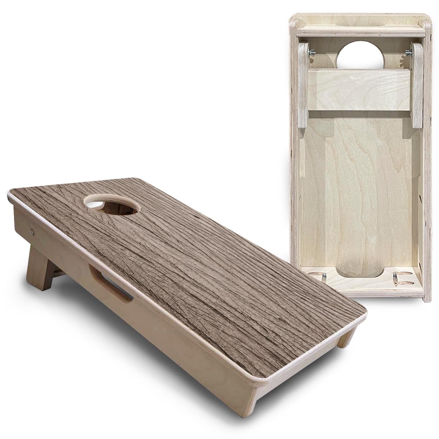 Weathered Oak - Mini or Vacation Size Cornhole Boards by Cornhole Solutions, custom cornhole board detail photo 5
