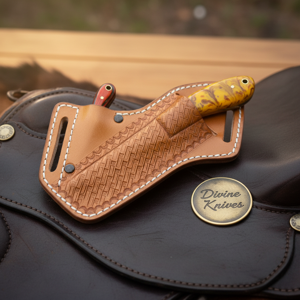 Yellow Resin Bull Cutter Knife Set product detail, view 2
