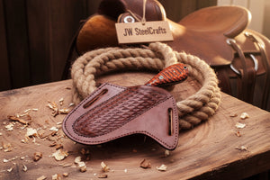 Crimson Grain Bull Cutter Knife 7" Handmade High Carbon Steel with wood handle
