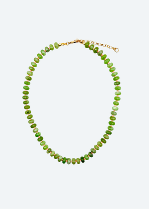 The Palm Beach Green and Pink Beaded Necklace by London Crafted