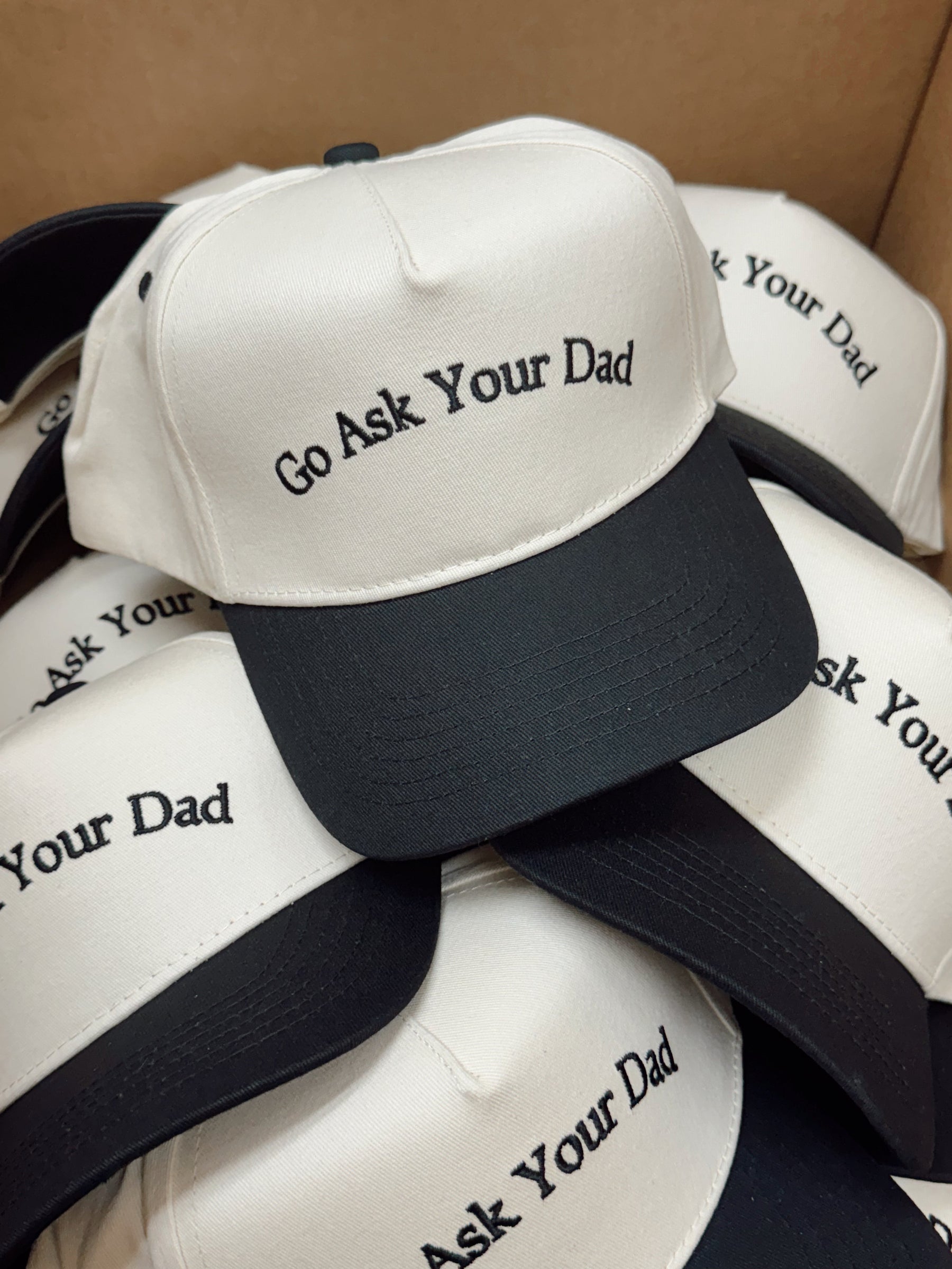 Go Ask Your Dad. Vintage Trucker Hat by KenzKustomz, Southern lifestyle apparel detail photo 4