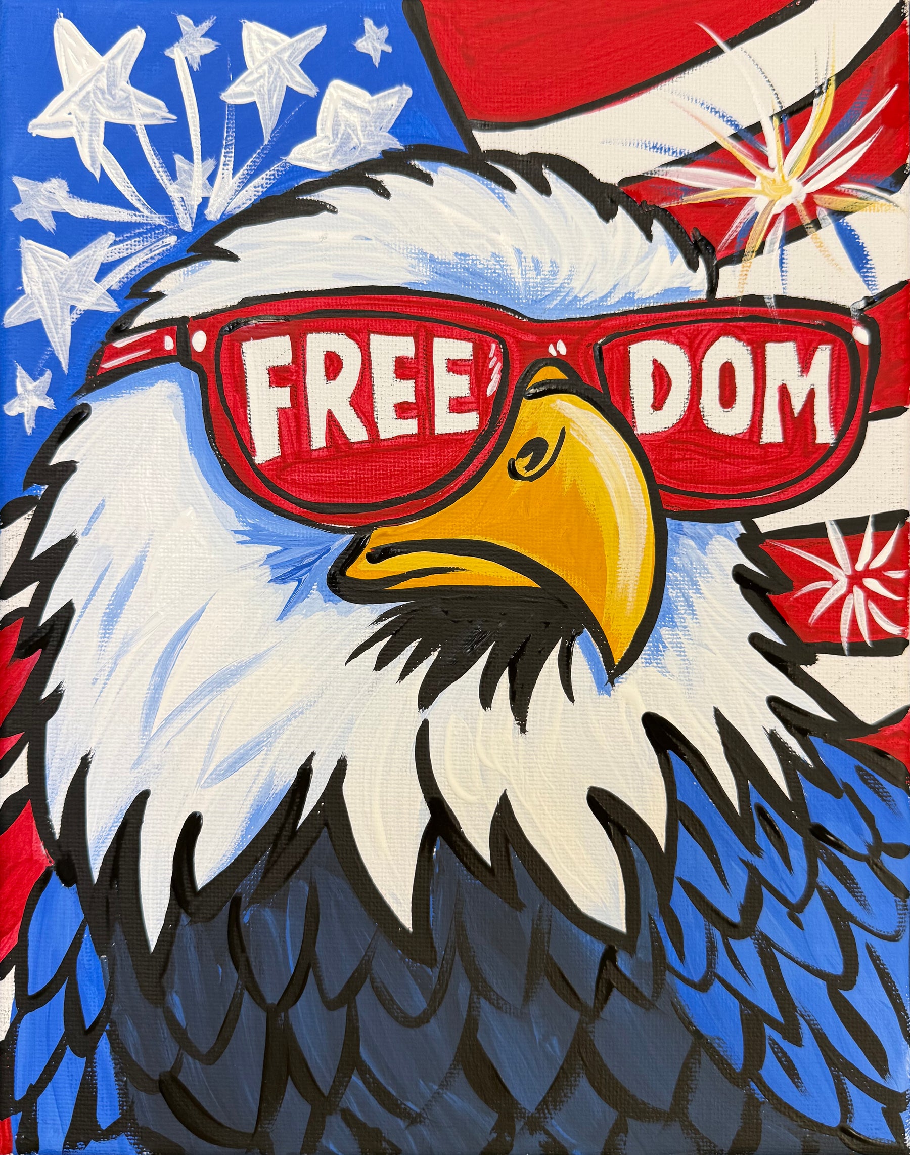 Freedom Eagle Patriotic DIY Paint Kit by Coastal Canvas, original artwork main product photo