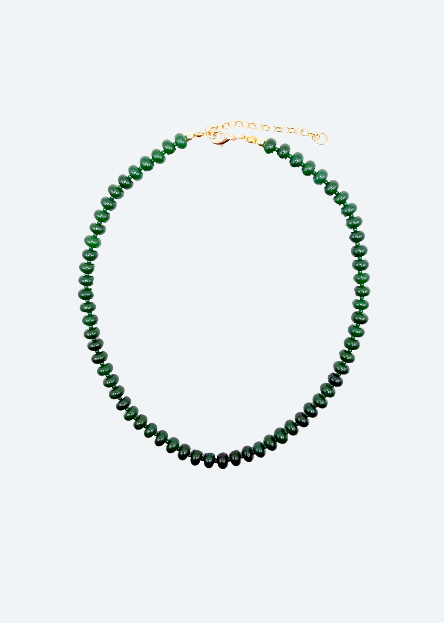 The Arli Green Rondelle Beaded Necklace by London Crafted