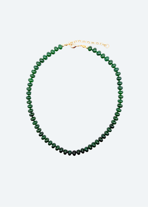 The Arli Green Rondelle Beaded Necklace by London Crafted