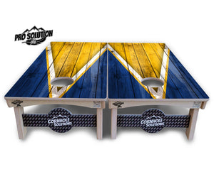 Yellow & Blue Triangle Cornhole Boards - Pro Solution Lite Series