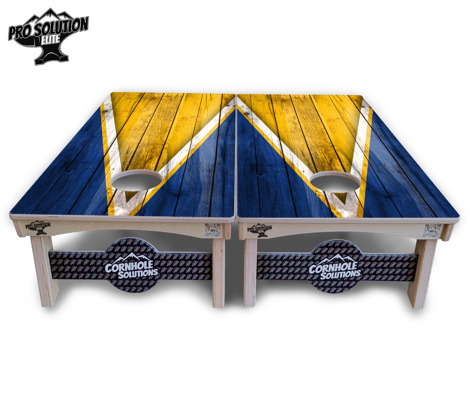 Yellow & Blue Triangle Cornhole Boards - Pro Elite Series