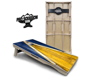 Yellow & Blue Triangle Cornhole Boards - Pro Elite Series