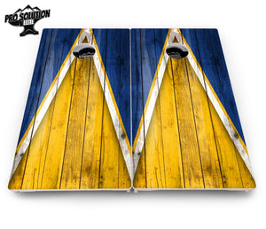 Yellow & Blue Triangle Cornhole Boards - Pro Elite Series