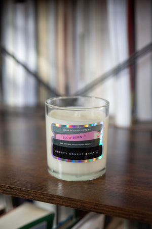 Slow Burn Book Candle Collection detail view by Pretty Honest Candles