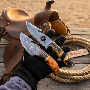 Fielddraw Gut Hook Knife 8" by JW SteelCrafts
